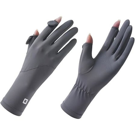 UPF 50+ Tynde solbeskyttende UV-beskyttelseshandsker til kvinder, kulgrå