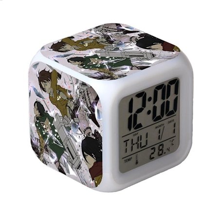 Attack On Titan Anime Colorful Color Changing Gift Creative Alarm Clock Child Alarm Clock Gift -a23
