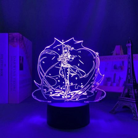3D LED nattlampa Genshin Impact Jean akryl LED-lampa