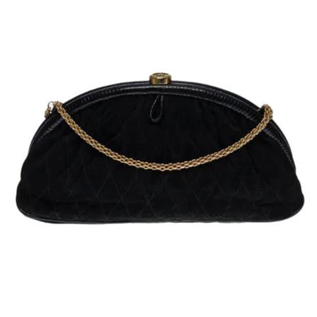 Chanel Vintage, Pre-owned Leather clutches Zwart, Dames, Maat:ONE Size,leer