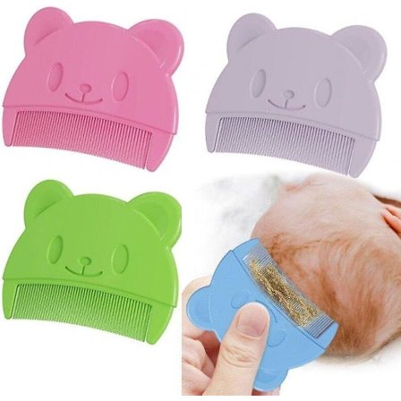 Nyfødt Vuggehette Kam 4stk Nydelig Bjørn Form Kam Baby Hode Scrubber Buet Kam Barn Hodebunn Badeverktøy