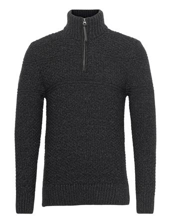 Jacob Henley Knitwear Half Zip Pullover Svart Superdry