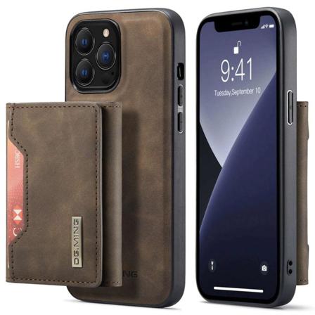 Dg.ming Wear-resistant Iphone 14 Pro Max Plånboksfodral - Coffee Brun