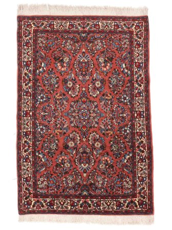 Tapis Sarough 102X154 Rouge Foncé/Noir (Laine, Perse)