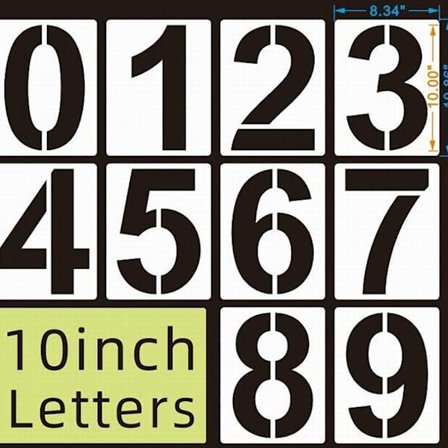 Numerokaavaimet Aakkosten kirjainstensiilit 10 TUUMAA 10 TUUMAA