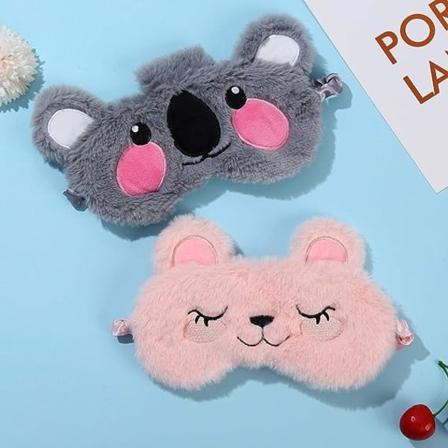2 søde og sjove dyre sovemasker 3D blød og fluffy