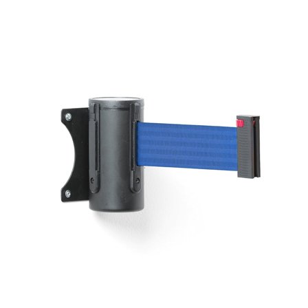 Belt barrier, wall mounted, 2300 mm, black, blue belt