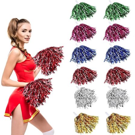 12 st Cheerleading Pompoms, Blomster Hand Sports Pompoms, med