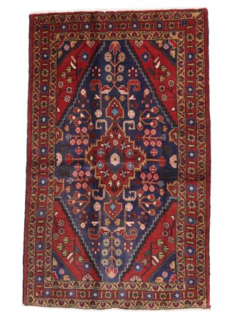 Tappeto Orientale Hamadan 109X213 Rosso Scuro/Nero (Lana, Persia)