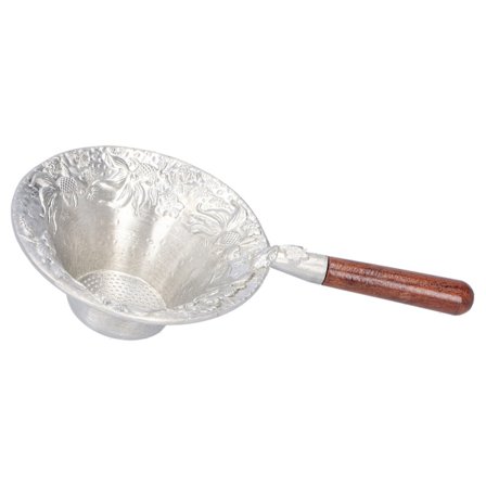 Håndlavet te-si i japansk stil med rødt træhåndtag