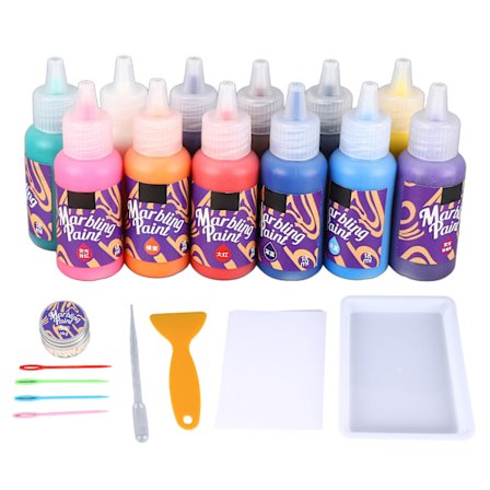 12 farver vandmarmorering malingssæt til piger drenge marmorering maling kunst sæt til børn i alderen 4-12