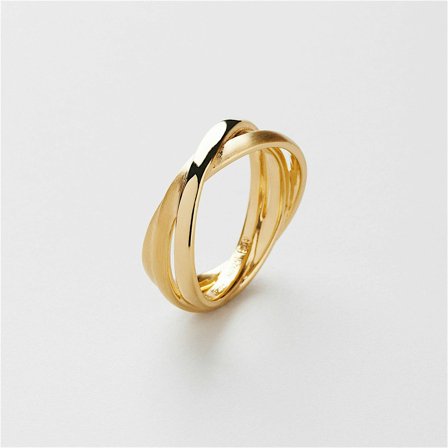 Trio Love Ring - 24K vergoldetes Sterlingsilber