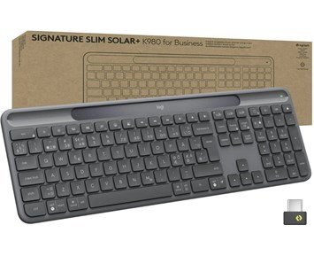 Logitech Signature Slim Solar - Graphite - Signature Slim Solar - tangentbord som drivs av ljus