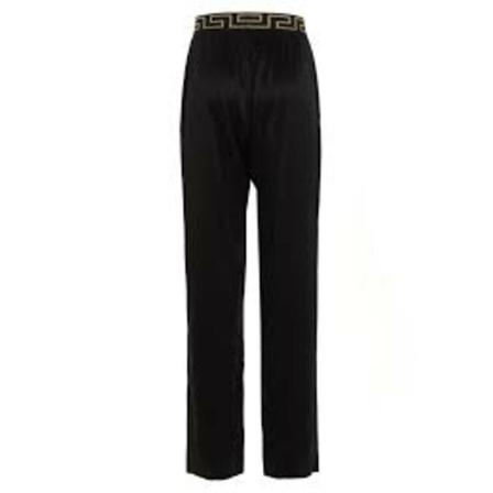 Versace, Straight Trousers Zwart, Dames, Maat:M