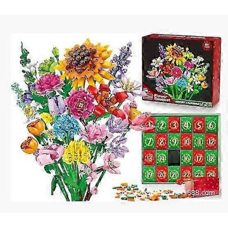 Velegnet til Blomsterbuket Klodser Julekalender, Jul 24 Dages Solsikkebuket Blind Box-jc