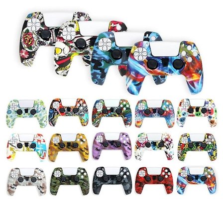 Silikonecover til PS5-controllere, beskyttende cover til controller, 5 greb, joystick-beskyttelse, spiltilbehør