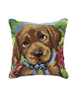 Broderikit Kudde Valp