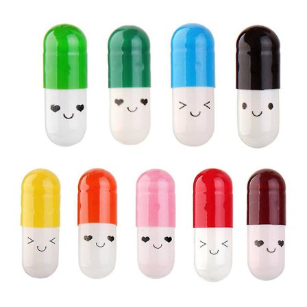 50 stk. Melding i en flaske Kapselbrev Kjærlighet Vennskap Farge Pille Gave