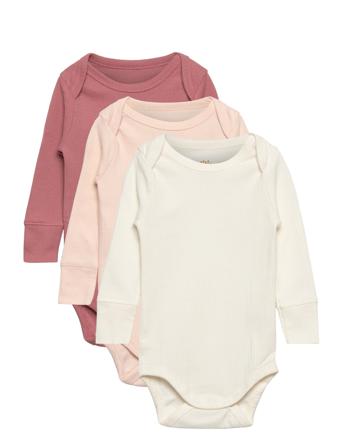 3 Pack Rib Jersey Long Sleeve Body Bodies Long-sleeved Hvid Copenhagen Colors