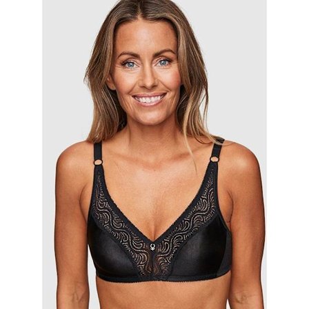 Abecita Glitter Formpressad Mjuk-BH Svart