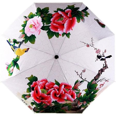 (260×70×70)Resväska Kompakt Konstparaply Hopvikbar Vindtät UV-skydd Solparaply för Kvinnor