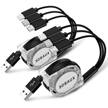 3 i 1 USB kabel 2 delar / 1 m Flera indragbar laddning