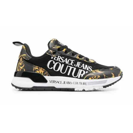 Versace Jeans Couture Baroque-Print Sneakers , Zwart , Dames , Maat: 41 EU