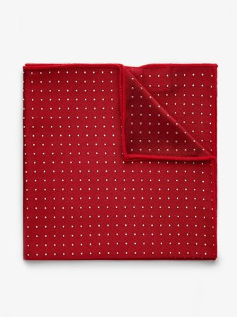 John Henric Men's Red Dot Pocket Square Size Onesize