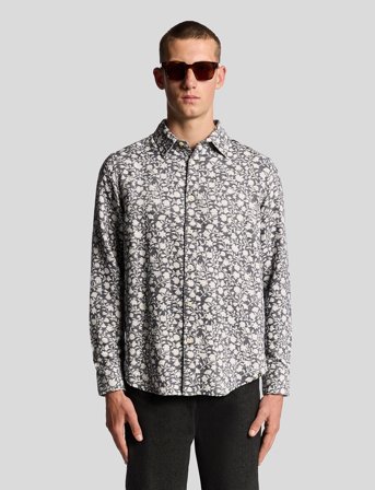 Lyle & Scott Floral Jacquard Shirt - Grey - XL