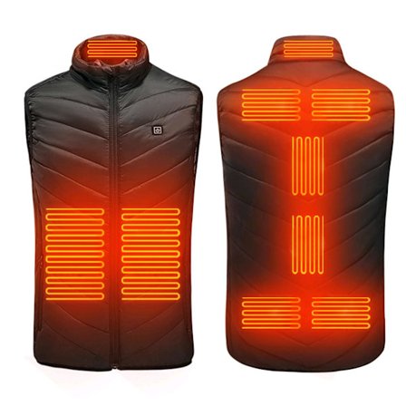 Opvarmet vest, USB-opladning opvarmet vest unisex, vinter opvarmet jakke