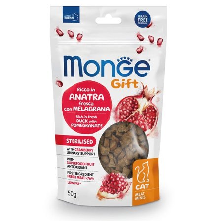 Monge Meat Minis Sterilised Snacks Per Gatti Anatra Fresca Con
