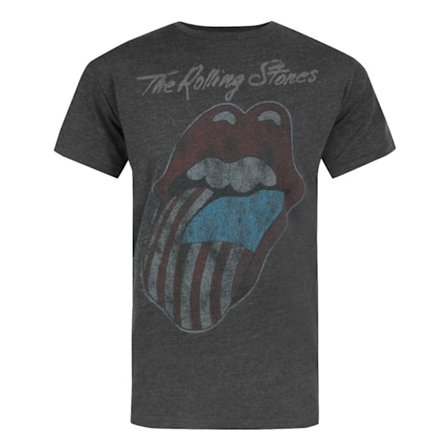 Amplified Official Mens Rolling Stones USA Tour 2 T-Shirt S Bla
