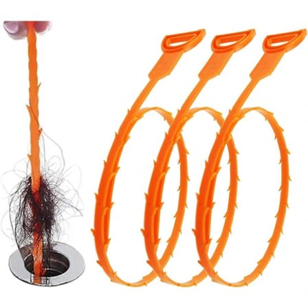 3-pack 63 cm Avloppsrensare, Hårfångare för Avlopp, Avloppsrensare för Diskbänk, Återanvändbar Duschavloppsrensare, Avloppsrensare för Dusch, Kök, 