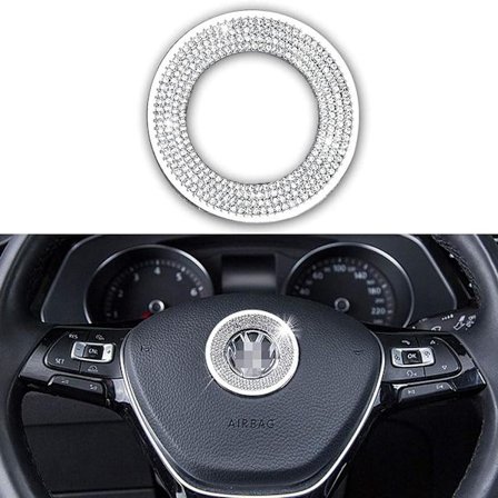 Bling-rattemblem för ratt, DIY-diamantkristall, emblemtillbehör