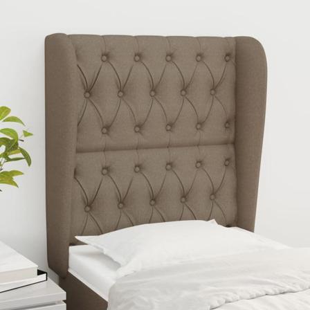 Vidaxl Huvudgavel Med Kanter Taupe 83x23x118/128 Cm Tyg Taupe