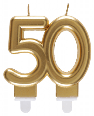 Tårtljus 50-år guld - Partyninja.se