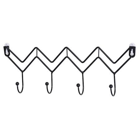 Nordisk minimalistisk svart vågformad krok, kreativ hemvägg bakom dörr, krok för förvaring av jackor, hattar och halsdukar