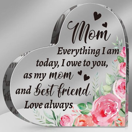 Gave til mamma, gave til pappa, svigermor, bonus hjerte, takknemlig bursdag, akrylskilt (mamma