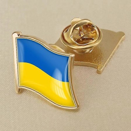 Ukraine Flag Pin til Jakker, Rygsække, Hatte (2 stk.) 19*18mm