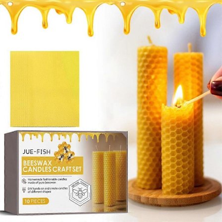 10 stk Bivoksark for Lysproduksjon Håndverk DIY Kit Lysmaker Full Bivoks Honningkake Birkjøring Grunnark