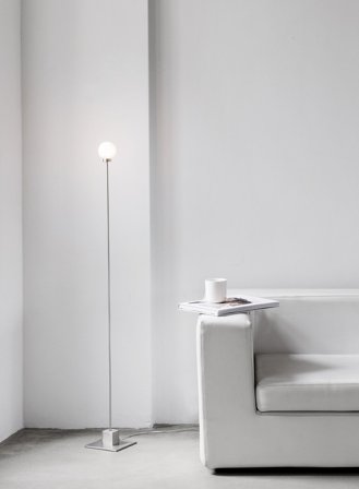 Snowball gulvlampe H117 dimbar - stål