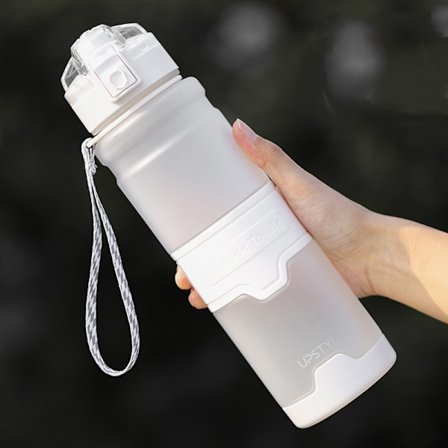 Tritan material stor kapacitet bärbar anti-fall fitness sportflaska plastkopp 1000ml vit