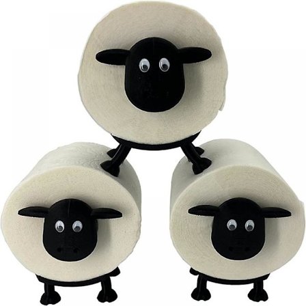 Toalettpapirholder i form av sau, dekorativ svart, toalettpapirholder, elegant design