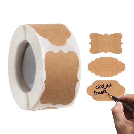 Self-adhesive labels / Labels on a roll - 500 pcs Brown