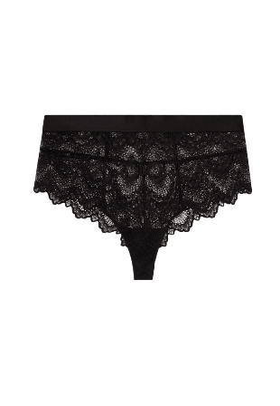 Understatement Lace Highwaist String 002 Trosor Dam Svart XXL