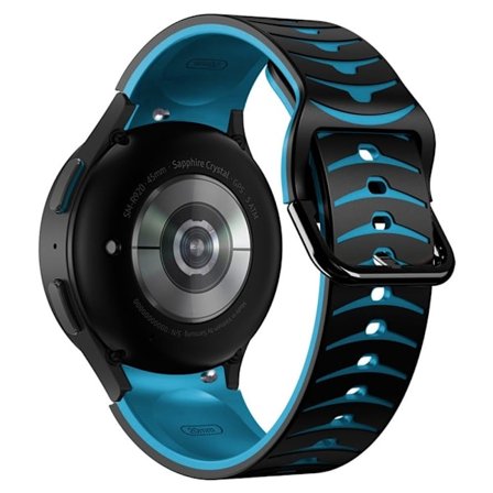 Silikonarmband Samsung Galaxy Watch7 44mm 40mm / Watch FE 40mm / Watch6 44mm 40mm Dual Color klockarmband - Svart + Himmelsblå