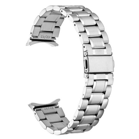 5 pärlor snyggt klockarmband i rostfritt stål för Samsung Galaxy Watch 4 Classic (42mm) / Watch (46mm) - Silver