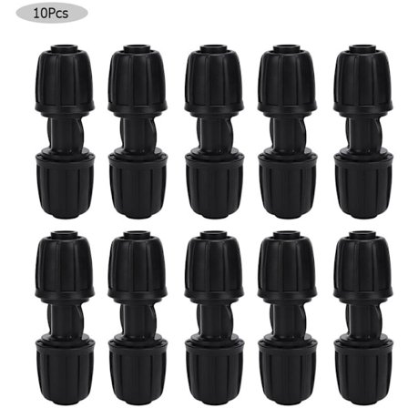 10 stk. lige vandkonnektor drypvandingsbeslag til havevandingsudstyr med 16 mm PE-rør