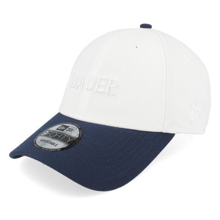 Bauer - Vit adjustable Keps - Twotone 9FORTY White/Navy Adjustable @ Hatstore