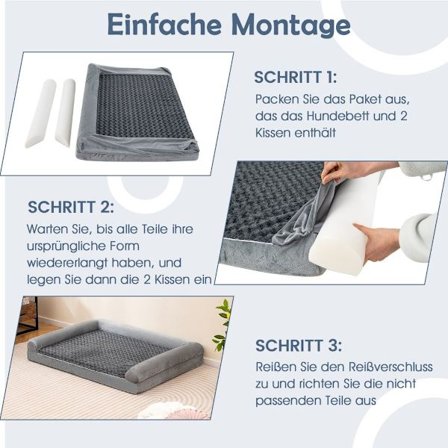 Ortopædisk Hundeseng XL, Grå – Ledstøtte, skridsikker